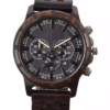 Ebony wood trendy waterproof luminous calendar glass quartz pointer retro large dial men's wooden watch